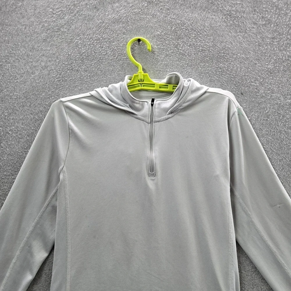 Huk Men Activewear Top‎ L Gray Quarter Zip Zipper Long Sleeve